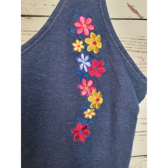 Blair Blue Embroidered Floral One Piece Bathing Suit Swimsuit Women's Size 18W - Picture 5 of 10